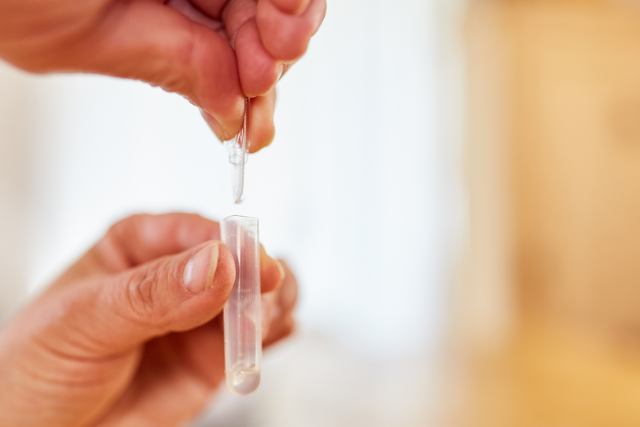 pipette with saliva