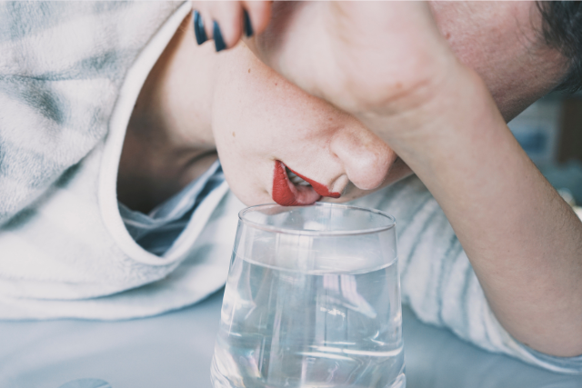 woman drinking alcohol