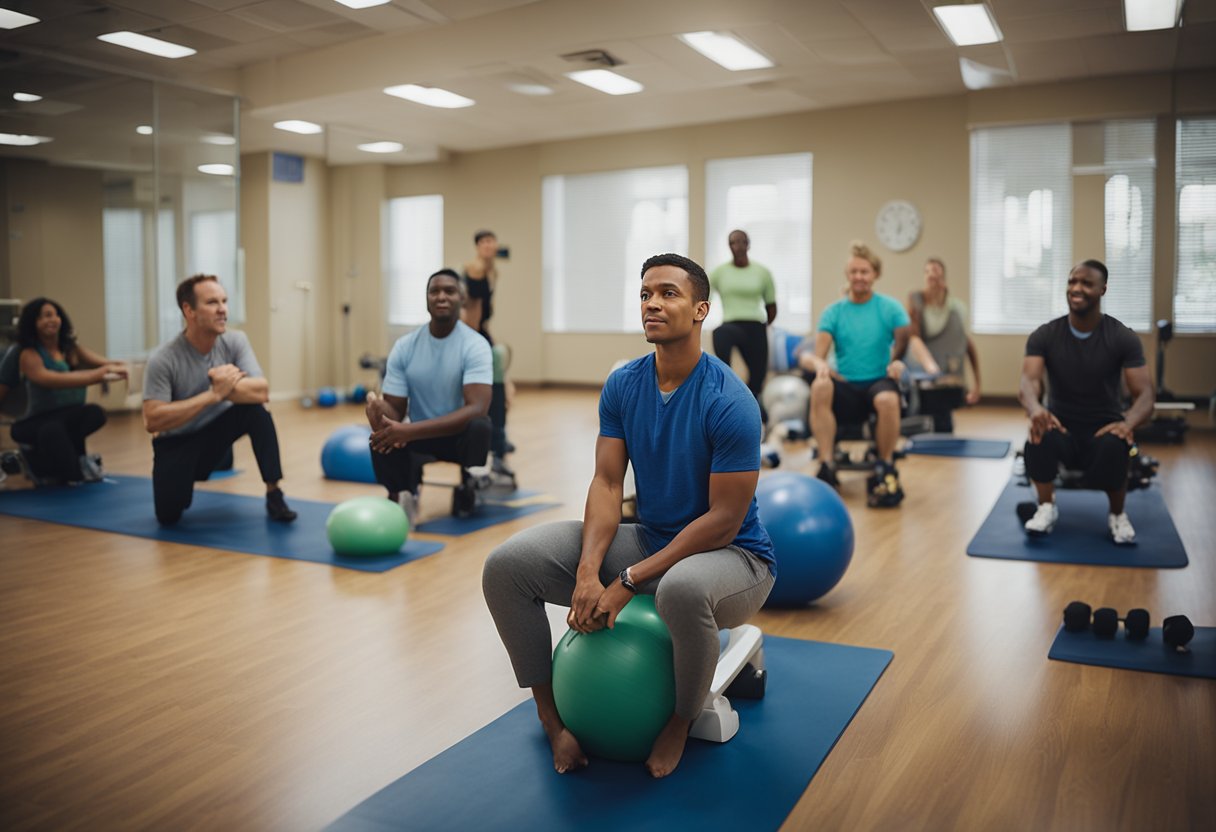 Patients engage in therapy, exercise, and education in a rehab facility. Staff provide support and guidance to help individuals overcome obstacles and prepare for a successful recovery